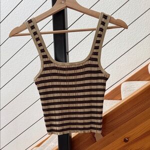 Nanushka Delphine Striped Knit Crop Tank Top Sz S